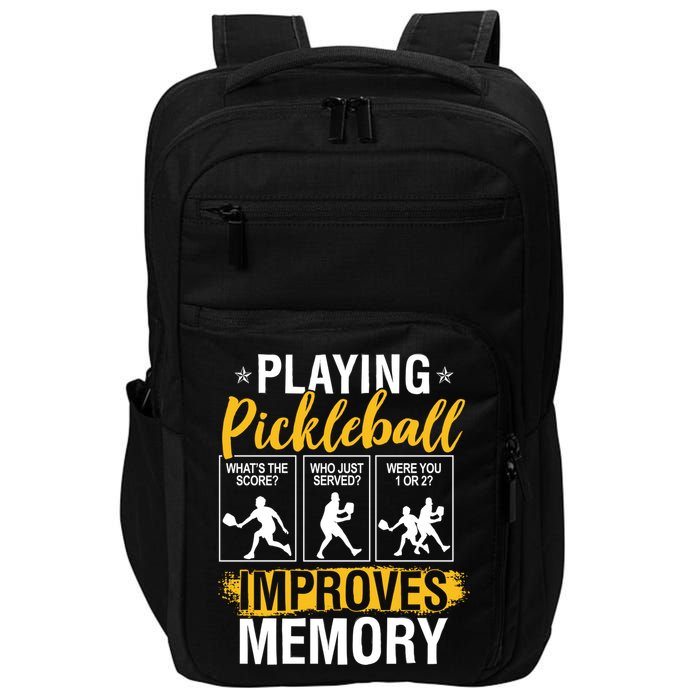 Funny Pickleball Memory Graphic Pickleball Player Impact Tech Backpack