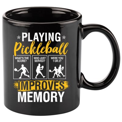 Funny Pickleball Memory Graphic Pickleball Player 11oz C Handle Ceramic Mug