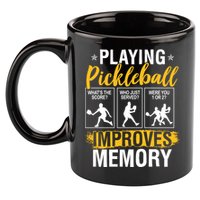 Funny Pickleball Memory Graphic Pickleball Player 11oz C Handle Ceramic Mug