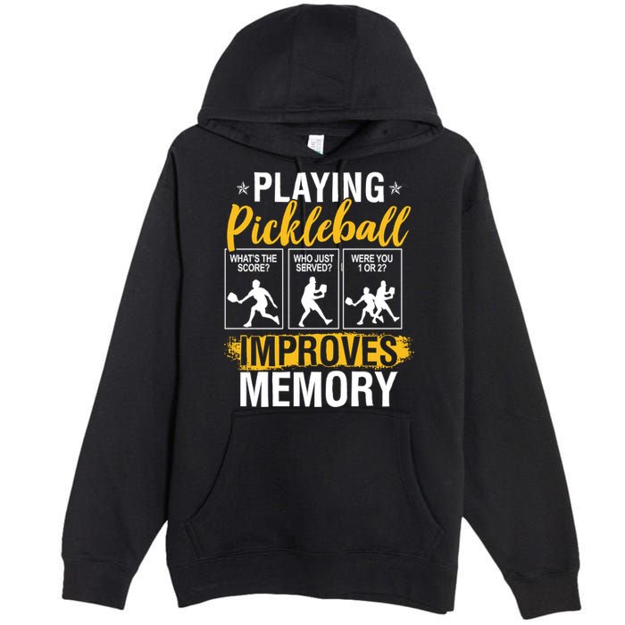Funny Pickleball Memory Graphic Pickleball Player Premium Pullover Hoodie