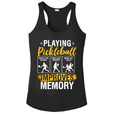 Funny Pickleball Memory Graphic Pickleball Player Ladies PosiCharge Competitor Racerback Tank