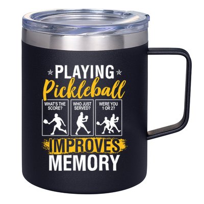 Funny Pickleball Memory Graphic Pickleball Player 12oz Stainless Steel Coffee Mug