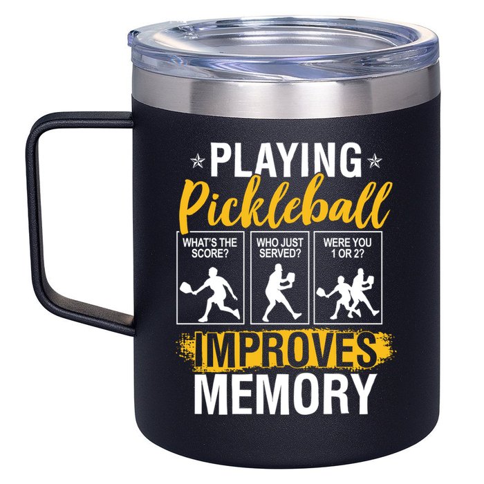 Funny Pickleball Memory Graphic Pickleball Player 12oz Stainless Steel Coffee Mug