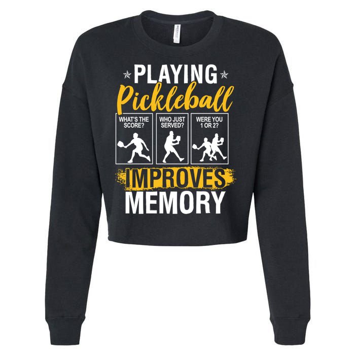 Funny Pickleball Memory Graphic Pickleball Player Cropped Pullover Crew