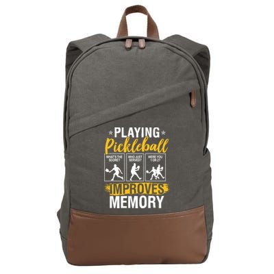Funny Pickleball Memory Graphic Pickleball Player Cotton Canvas Backpack