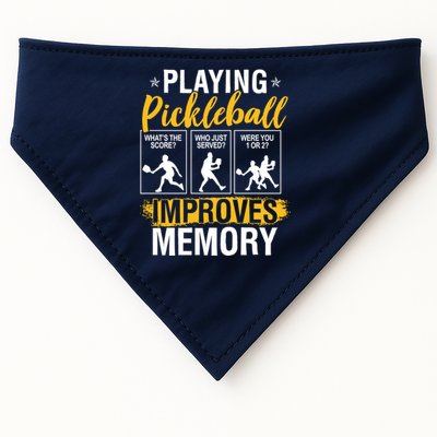 Funny Pickleball Memory Graphic Pickleball Player USA-Made Doggie Bandana