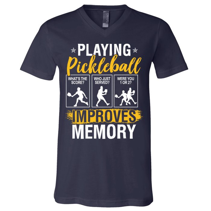 Funny Pickleball Memory Graphic Pickleball Player V-Neck T-Shirt