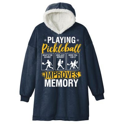 Funny Pickleball Memory Graphic Pickleball Player Hooded Wearable Blanket