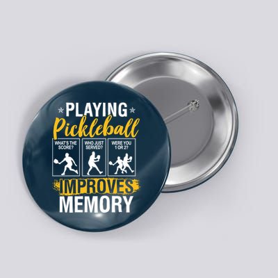Funny Pickleball Memory Graphic Pickleball Player Button