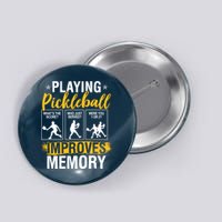 Funny Pickleball Memory Graphic Pickleball Player Button