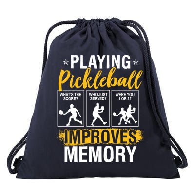 Funny Pickleball Memory Graphic Pickleball Player Drawstring Bag