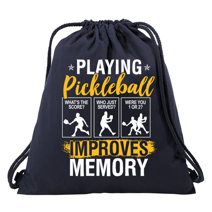 Funny Pickleball Memory Graphic Pickleball Player Drawstring Bag
