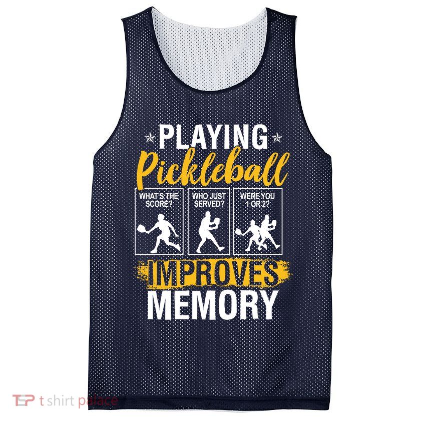 Funny Pickleball Memory Graphic Pickleball Player Mesh Reversible Basketball Jersey Tank