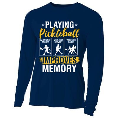 Funny Pickleball Memory Graphic Pickleball Player Cooling Performance Long Sleeve Crew