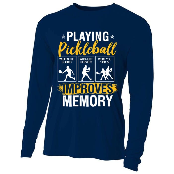 Funny Pickleball Memory Graphic Pickleball Player Cooling Performance Long Sleeve Crew