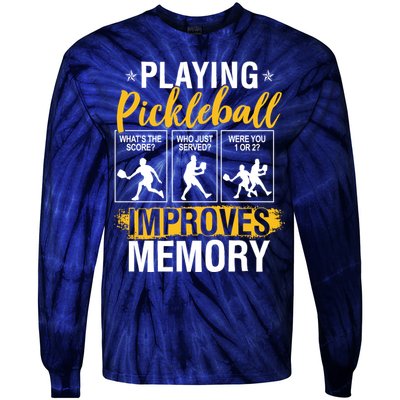 Funny Pickleball Memory Graphic Pickleball Player Tie-Dye Long Sleeve Shirt