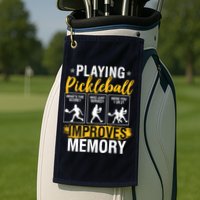 Funny Pickleball Memory Graphic Pickleball Player Golf Towel