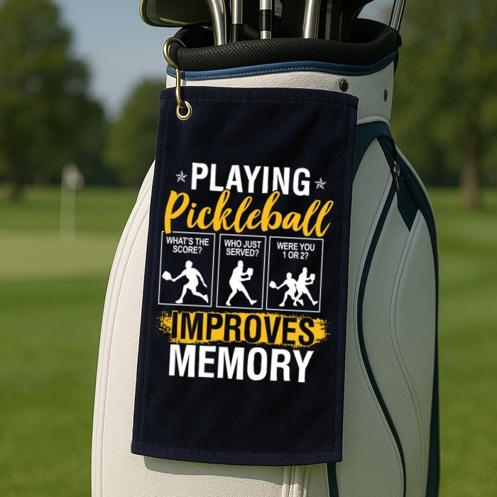Funny Pickleball Memory Graphic Pickleball Player Golf Towel