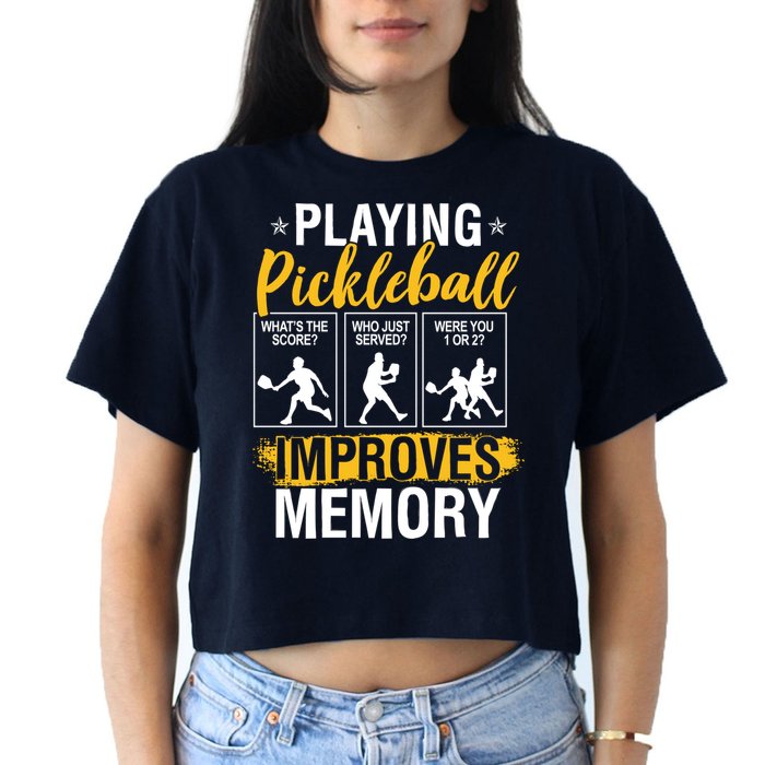 Funny Pickleball Memory Graphic Pickleball Player Crop Top