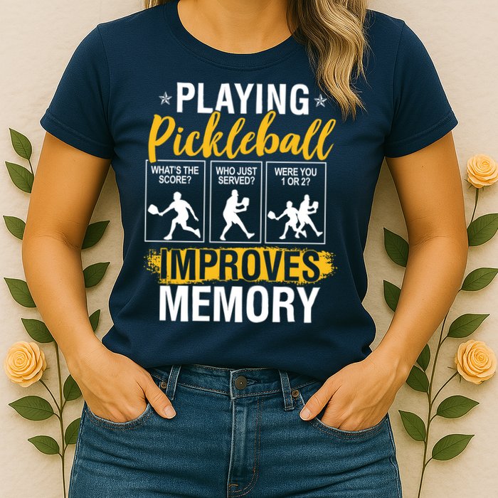 Funny Pickleball Memory Graphic Pickleball Player Womens T-Shirt
