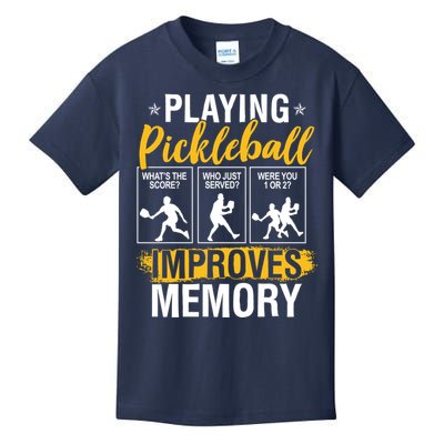 Funny Pickleball Memory Graphic Pickleball Player Kids T-Shirt