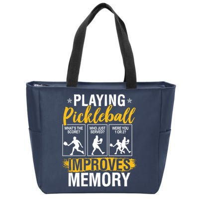 Funny Pickleball Memory Graphic Pickleball Player Zip Tote Bag