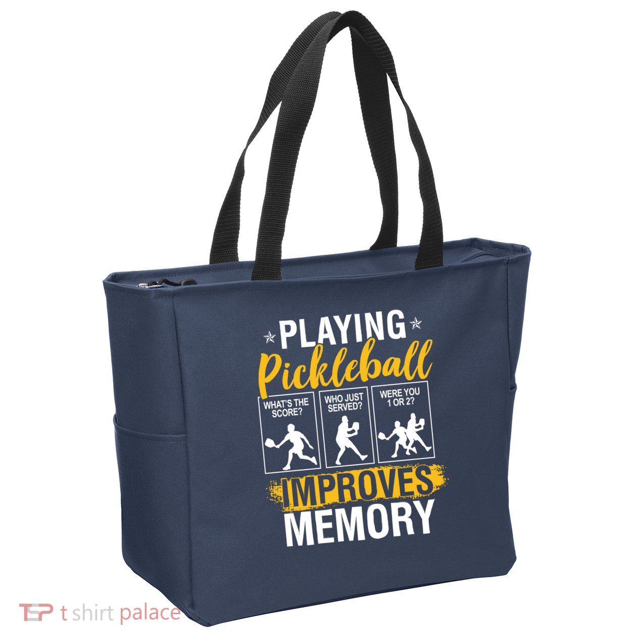 Funny Pickleball Memory Graphic Pickleball Player Zip Tote Bag