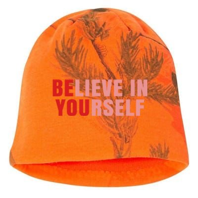 Funny Positive Message Quotes Sayings Be You Believe In Yourself Kati - Camo Knit Beanie