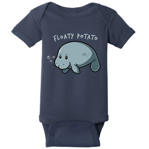 Floaty Potato Manatee Chubby Mermaid Funny Sea Cow Animal Baby Bodysuit