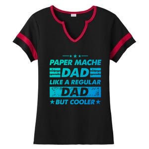 Funny Paper Mache Dad Like A Regular Dad But Cooler Gift Ladies Halftime Notch Neck Tee