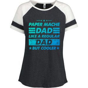 Funny Paper Mache Dad Like A Regular Dad But Cooler Gift Enza Ladies Jersey Colorblock Tee