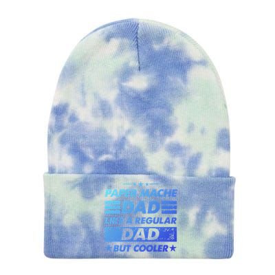 Funny Paper Mache Dad Like A Regular Dad But Cooler Gift Tie Dye 12in Knit Beanie