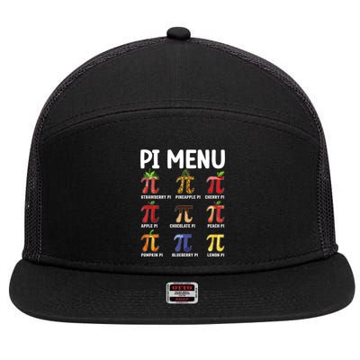 Funny Pi Menu Pi Day 7 Panel Mesh Trucker Snapback Hat