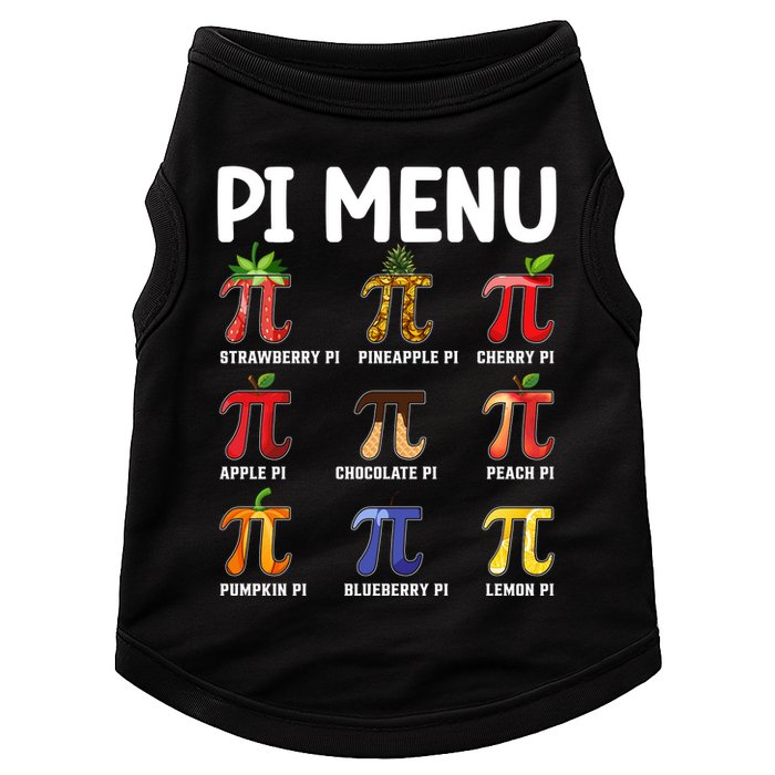 Funny Pi Menu Pi Day Doggie Tank