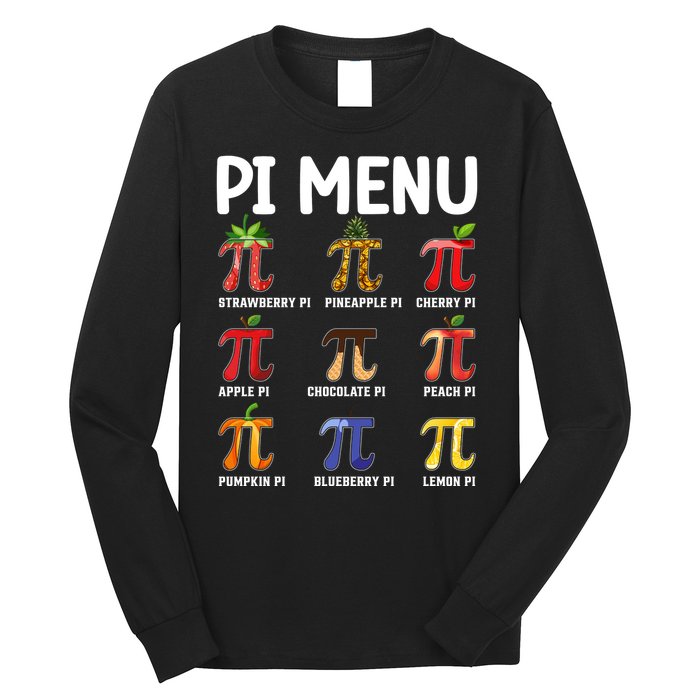 Funny Pi Menu Pi Day Long Sleeve Shirt