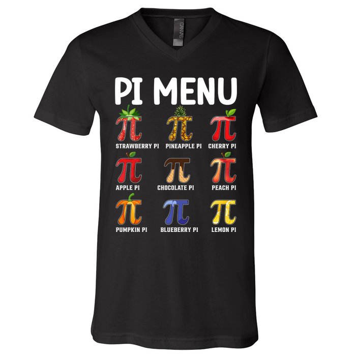 Funny Pi Menu Pi Day V-Neck T-Shirt