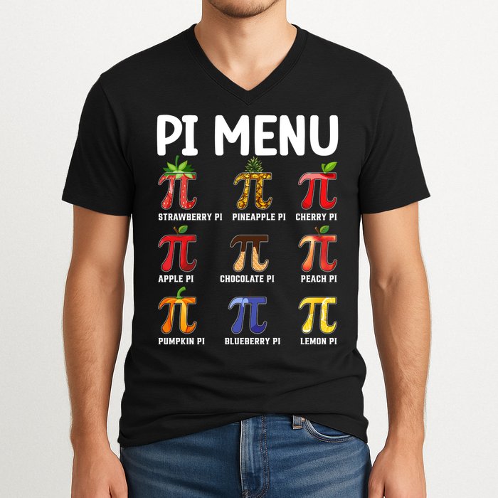 Funny Pi Menu Pi Day V-Neck T-Shirt