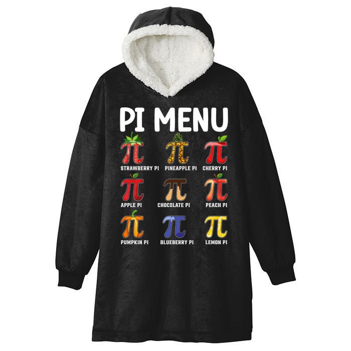 Funny Pi Menu Pi Day Hooded Wearable Blanket