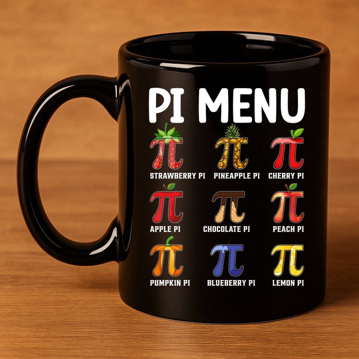 Funny Pi Menu Pi Day 11oz C Handle Ceramic Mug