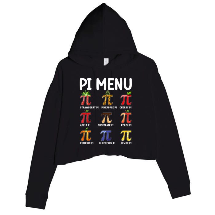 Funny Pi Menu Pi Day Crop Fleece Hoodie