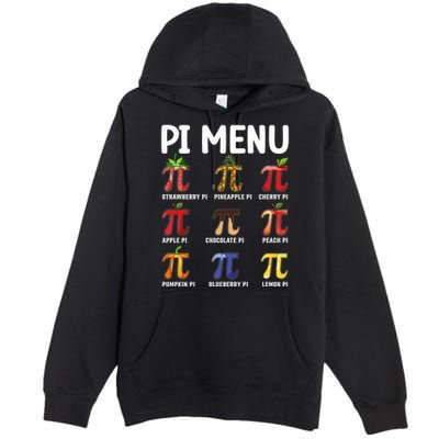 Funny Pi Menu Pi Day Premium Pullover Hoodie