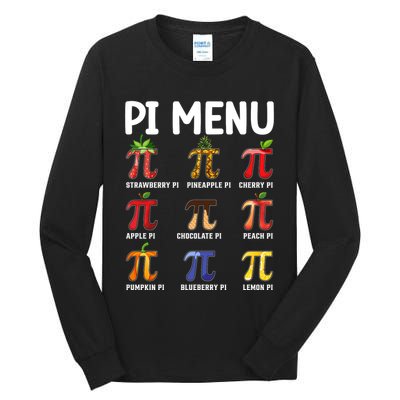 Funny Pi Menu Pi Day Tall Long Sleeve T-Shirt