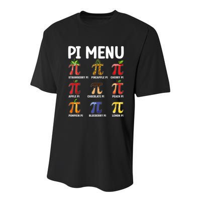 Funny Pi Menu Pi Day Youth Performance Sprint T-Shirt