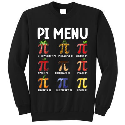 Funny Pi Menu Pi Day Tall Sweatshirt