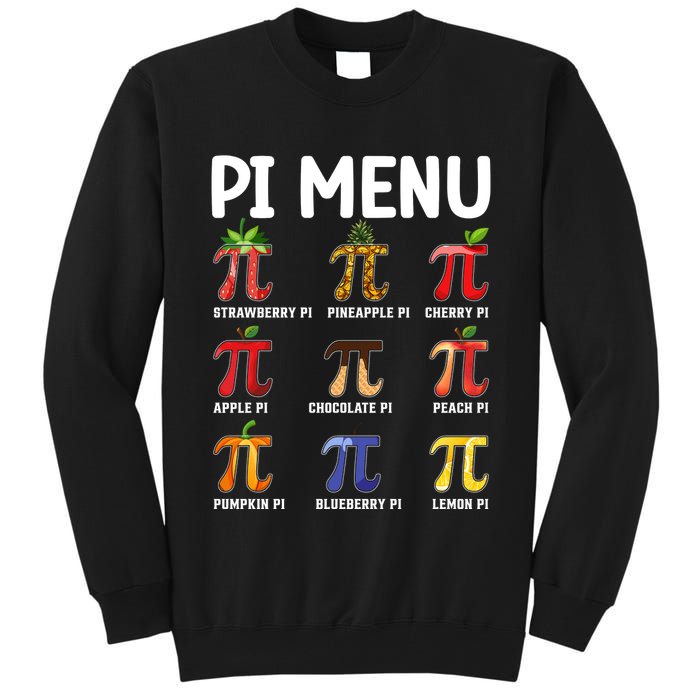 Funny Pi Menu Pi Day Tall Sweatshirt