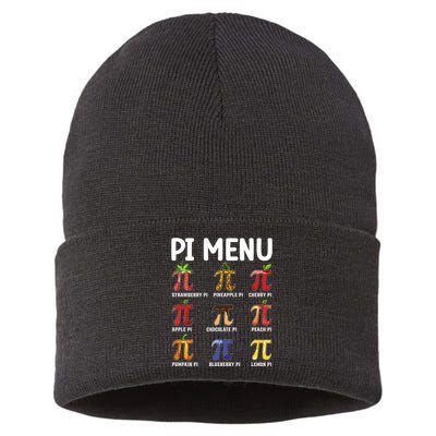 Funny Pi Menu Pi Day Sustainable Knit Beanie