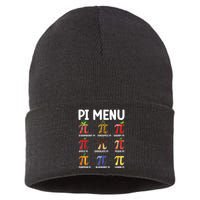 Funny Pi Menu Pi Day Sustainable Knit Beanie