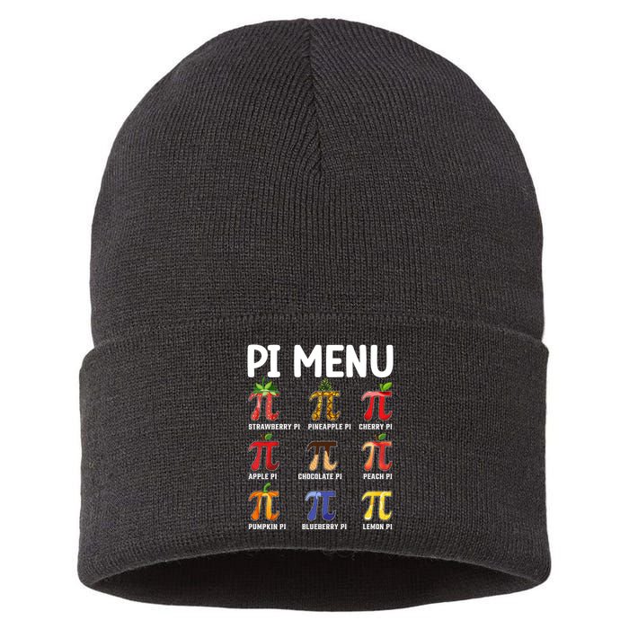 Funny Pi Menu Pi Day Sustainable Knit Beanie