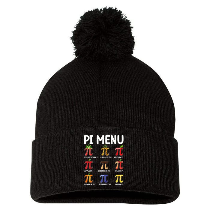 Funny Pi Menu Pi Day Pom Pom 12in Knit Beanie