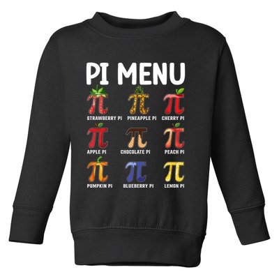 Funny Pi Menu Pi Day Toddler Sweatshirt